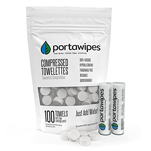 Portawipes Personal Cleansing Wipes - Luxurious, Hypoallergenic, Reusable, Soft - 100 Pack