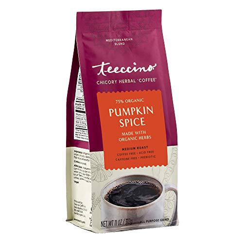 Teeccino Chicory Coffee Alternative - Pumpkin Spice, Prebiotic & Caffeine-Free, 11oz