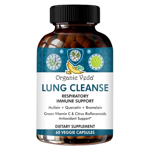 Organic Veda Lung Cleanse Supplement - Supports Bronchial & Immune Health - 60 Veggie Caps