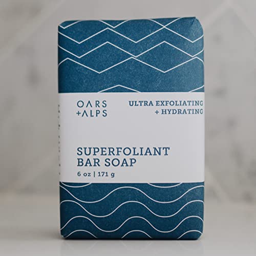 Oars + Alps Exfoliating Men's Bar Soap - Jojoba Beads, Hydrating Shea & Coconut Oils - 6 Oz