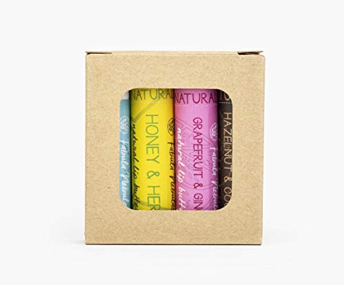 Fabula Nebulae Natural Lip Balm Four Pack - Organic, Cruelty-Free, Essential Oils - 4-Pack