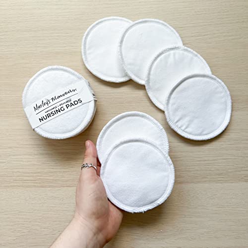 Marley's Monsters Reusable Nursing Pads - Soft & Absorbent, Washable - 6 Pairs, Made in USA