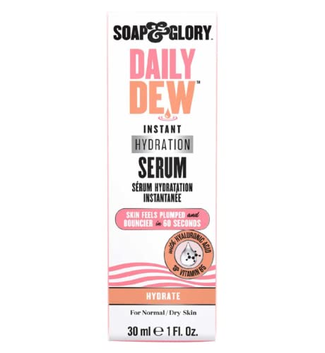 Soap & Glory Daily Dew Face Serum - Hydrating with Vitamin B5, Rosewater & Hyaluronic Acid - 30ml