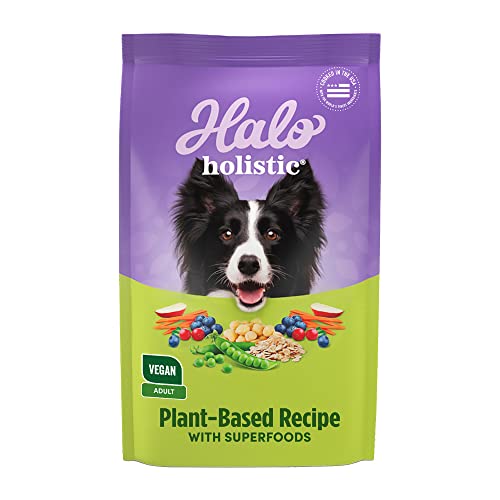 Halo Holistic Dog Food - Vegan Plant-Based Recipe, Digestive Support & Healthy Skin - 3.5lb