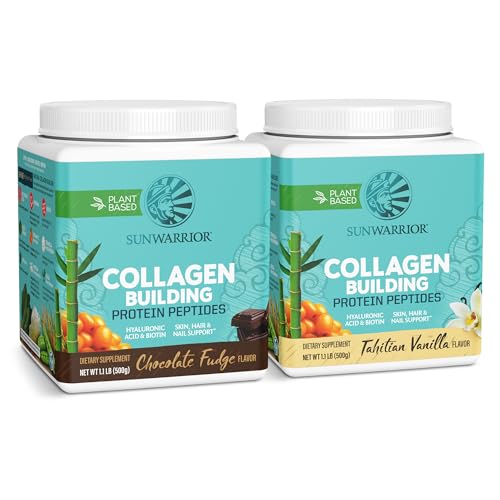 Sunwarrior Collagen Booster - Youthful Beauty Blend, Vegan & Organic - 20 Servings Chocolate/Vanilla