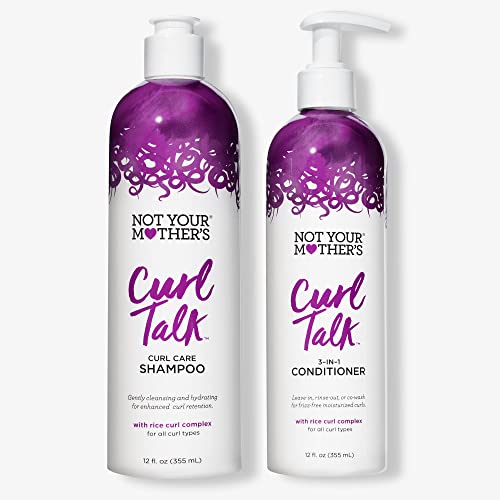 Not Your Mother's Curl Talk Shampoo & Conditioner - Frizz Control, Moisture & Rice Complex - 12oz