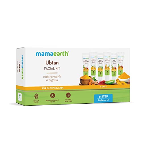 Mamaearth Ubtan Facial Kit - Revives Natural Glow, Turmeric & Saffron Infused - 2.12 Oz