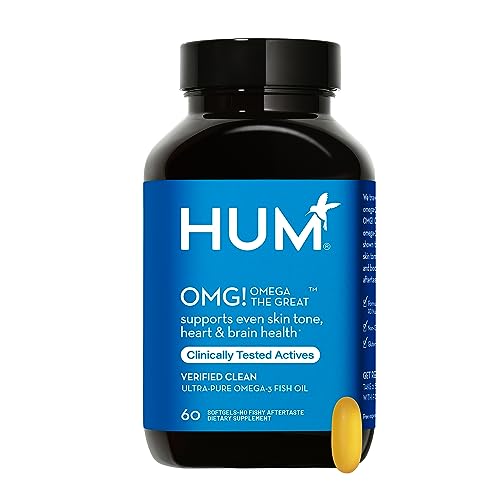 HUM OMG! Omega-3 Supplement - Promotes Even Skin Tone, Non-GMO, Gluten-Free - 60 Softgels