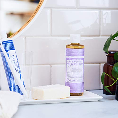 Dr. Bronner's Body Soap - Organic Oils, 18-in-1 Uses, Vegan, Non-GMO - Lavender, 8oz