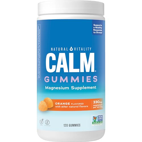 Natural Vitality Calm Magnesium Bundle - Vegan Anti-Stress Gummies, Orange Flavor - 120ct