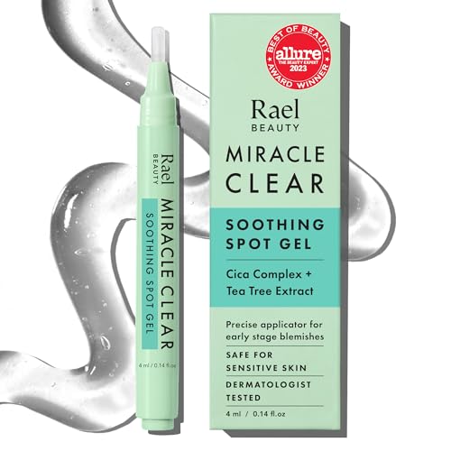 Rael Acne Spot Treatment - Fast-Acting, Soothing Gel with Succinic Acid & Tea Tree - 0.14 oz