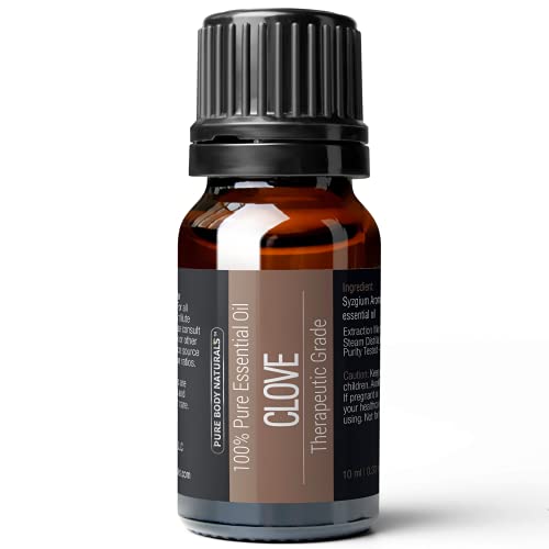 Pure Body Naturals Clove Bud Essential Oil - Invigorating Aroma, Lab Tested, 10ml