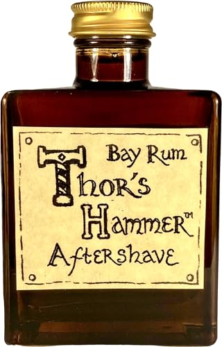 Thor's Hammer Bay Rum Aftershave - Aromatherapy Benefits, Handmade, 5oz Glass Bottle