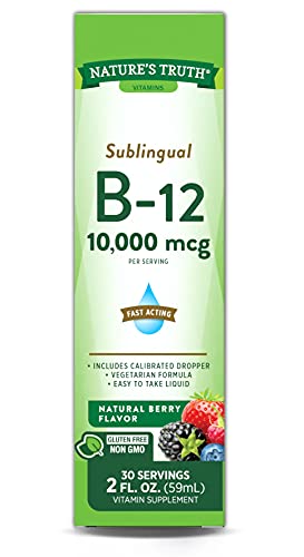 Nature's Truth B12 Sublingual Drops - 10,000 mcg, Fast Acting, Vegetarian, Berry Flavor - 2 oz