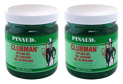 Clubman Hair Gel - Non-Greasy Hold, Alcohol-Free Formula, 2 Pack - 16oz Jars