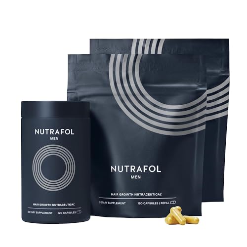 Nutrafol Men's Hair Growth Supplement - Clinically Tested for Thicker Hair, 3-Month Supply