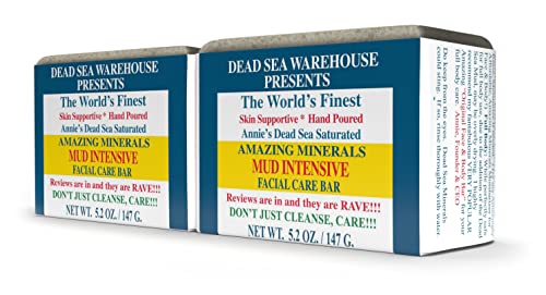 Dead Sea Warehouse Facial Cleanser - Deep Clean for Oily Skin, Mineral-Rich Bar - 5.2oz 2-Pack