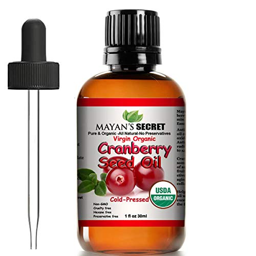 Mayan's Secret Cranberry Seed Oil - Nourishes Skin, Boosts Collagen, USDA Organic - 1oz