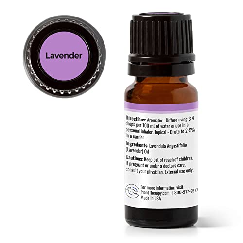 Plant Therapy Lavender Essential Oil - Calming Aroma, Natural Skin & Hair Care - 10 mL