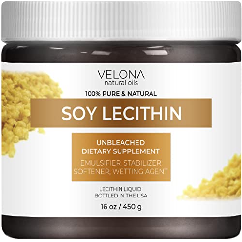 Velona Pure Liquid Soy Lecithin - Natural Emulsifier & Stabilizer, Non-GMO - 16oz