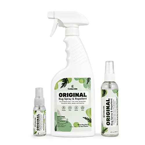 Cedarcide Original Bug Spray - Repels Fleas, Ticks & Mosquitoes, Natural Cedar Oil - Small Kit