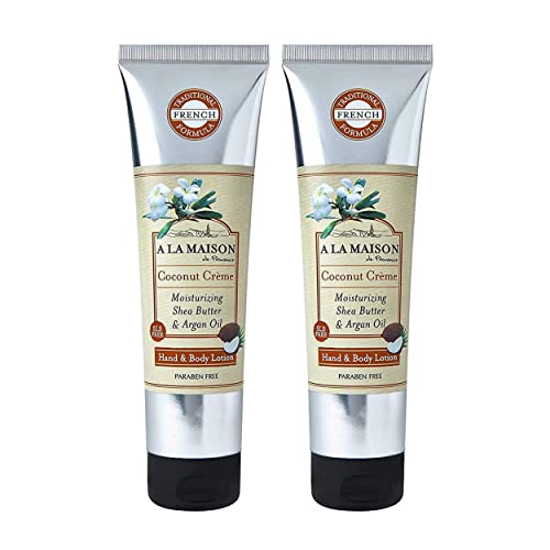 A LA MAISON Body Lotion - Deeply Hydrating Coconut Creme with Argan Oil & Shea Butter - 8oz, 2 Pack