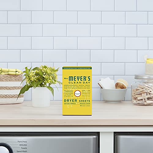 Mrs. Meyer's Clean Day Dryer Sheets - Reduces Static, Plant-Derived, Honeysuckle Scent - 80 Count