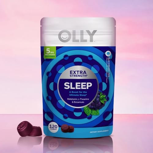 OLLY Sleep Supplement Gummies - 5mg Melatonin & L-Theanine for Restful Sleep - 120 Count