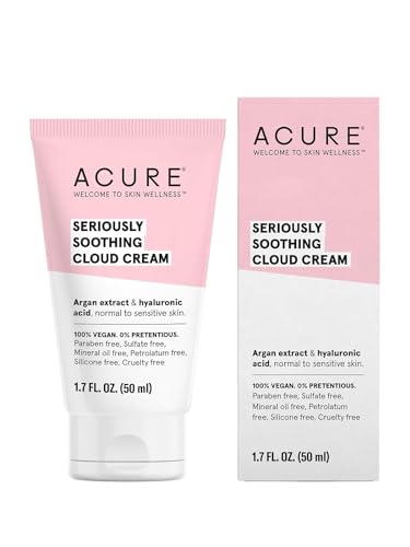 Acure Seriously Soothing Cloud Cream - Hydrating Night Moisturizer for Sensitive Skin - 1.7 oz