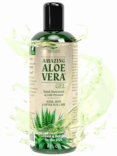 Amazing Aloe Vera Gel - Natural Sunburn Relief, Hydrates Skin & Hair, 100% Pure, 12oz