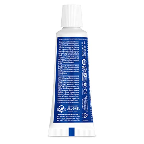 Dr. Bronner's All-One Toothpaste - Natural Whitening, Plaque Reduction, Vegan - Peppermint, 3-Pack