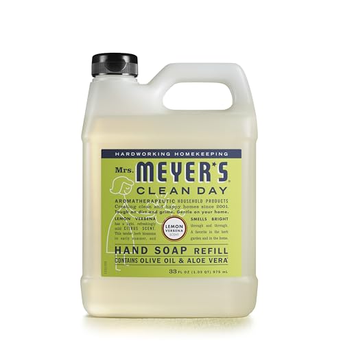 Mrs. Meyer's Hand Soap Refill - Cruelty-Free, Biodegradable, Lemon Verbena Scent - 33oz