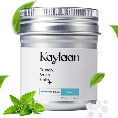 Kaylaan Mouthwash Tablets - Strengthens Enamel, Alcohol-Free, Nano Hydroxyapatite - 90 Count