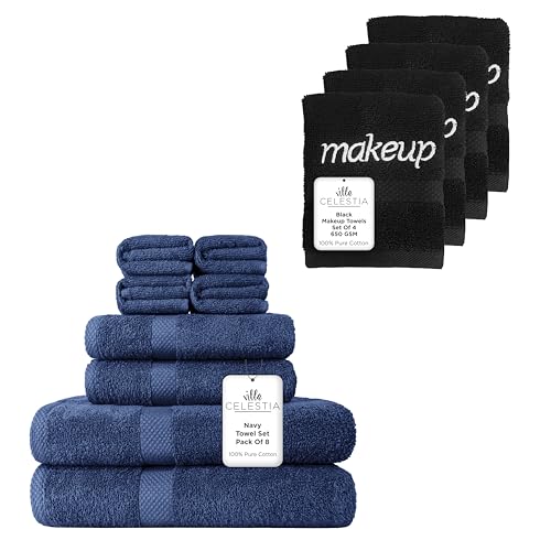 Luxurious 100% Cotton Towel Bundle - Ultra Absorbent, Safe for All Skin Types - Pack of 12