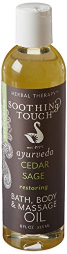 SOOTHING TOUCH Body Oil - Natural Herbal Formula for Fatigue Relief, Cedar Sage - 8oz