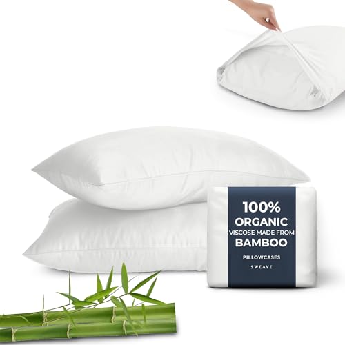 Sweave Bamboo Pillowcases - Cooling, Skin-Friendly, Luxurious Softness - Set of 2, Ivory