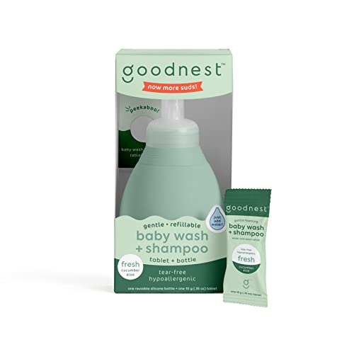 Goodnest® Baby Body Wash Tablets - Tear-Free, Hypoallergenic, Cucumber Aloe - 12oz