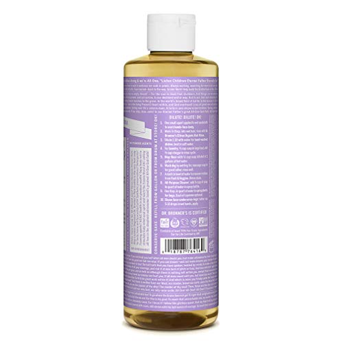 Dr. Bronner's Body Soap - Organic, Fair Trade Ingredients, Versatile Use - Lavender, 16oz 2-Pack