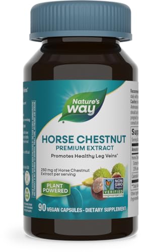 Nature's Way Horse Chestnut Herbal Supplement - Supports Healthy Leg Veins, Vegan - 90 Capsules