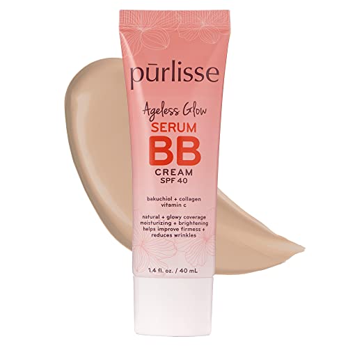 purlisse BB Cream SPF 40 - Hydrates with Collagen, Antioxidant Protection - Light 1.4oz