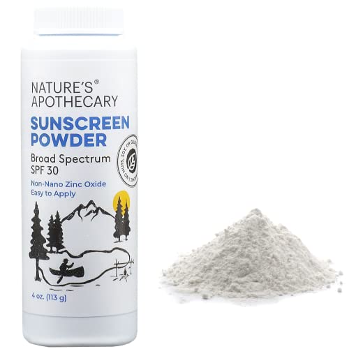 Nature's Apothecary Sunscreen Powder - SPF 30, Non-Nano Zinc Oxide, Water Resistant - 4oz