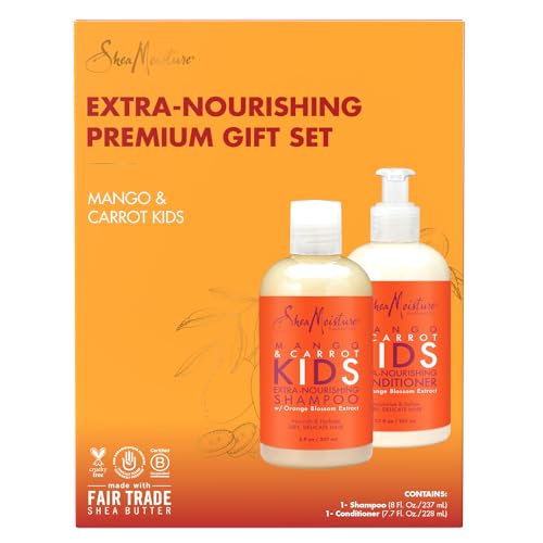 Shea Moisture Kids Shampoo & Conditioner Set - Extra-Nourishing, Organic Ingredients - 8oz & 7.7oz