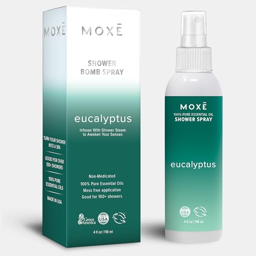 MOXE Eucalyptus Oil Shower Mist - Natural Aromatherapy, Sinus Relief & Tension Relief - 4oz