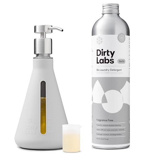 Dirty Labs Concentrated Laundry Detergent - Nontoxic, Biodegradable, 80 Loads, Free & Clear