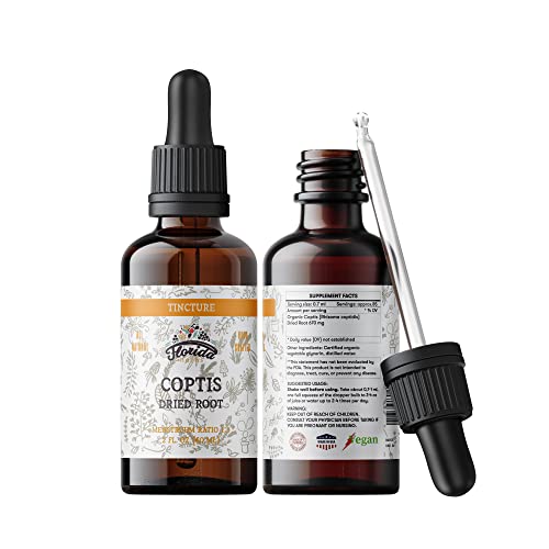 Florida Herbs Coptis Tincture - Pure Organic Extract, Gluten-Free, Non-GMO - 2 Oz