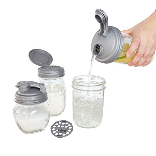 reCAP Mason Jar Lid Set - Leak-Proof, Stain-Resistant, Multi-Purpose - 6 Piece Made in USA