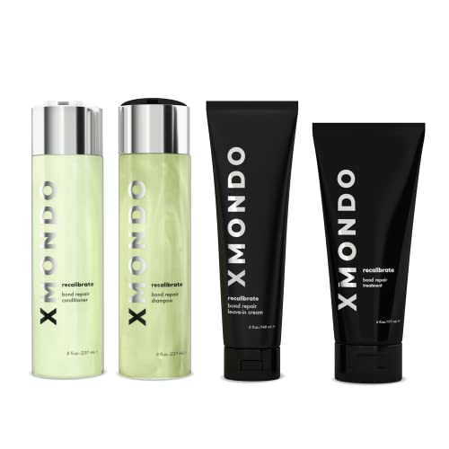 XMONDO Hair Care Set - Bond Repair Shampoo, Conditioner & Treatment, Vegan - 4pc Set 19oz