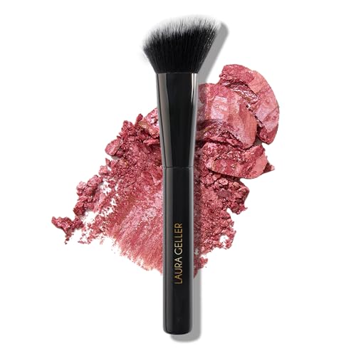 LAURA GELLER NEW YORK Angled Blush Brush - Precision Application, Vegan Bristles - Black Handle