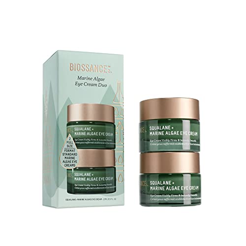 Biossance Marine Algae Eye Cream Duo - Firms, Smooths Fine Lines, Vegan, Cruelty-Free - 2x0.5oz