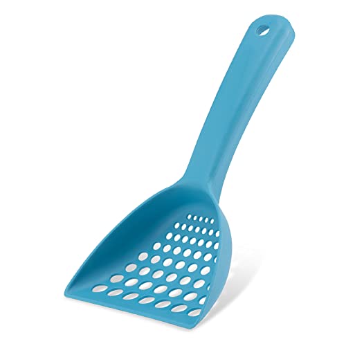 Beco Bamboo Cat Litter Scoop - Easy Cleaning, B Corp Certified - Blue, Rigid Handle, Sifting Holes